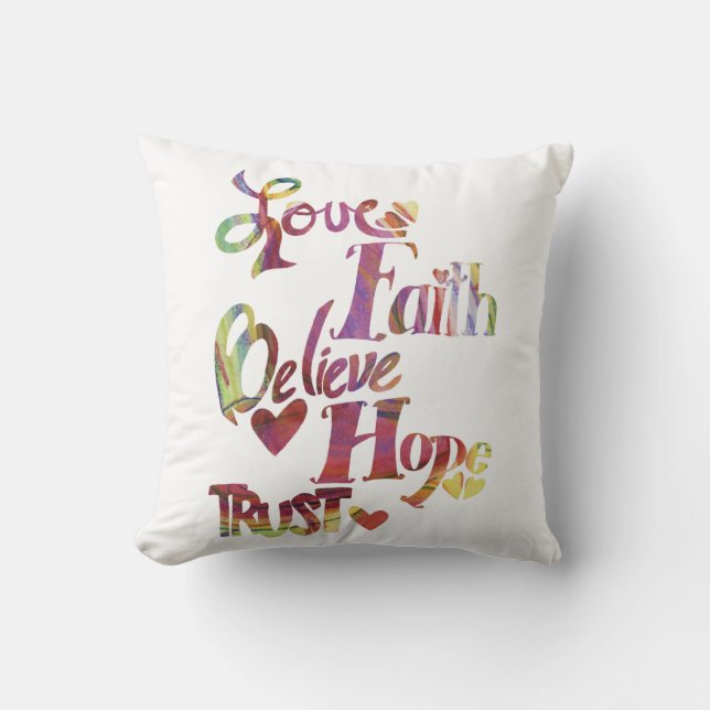 Inspirational Word Collage Pillow (Front)