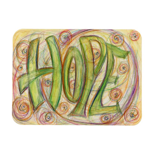 Inspirational Word Hope Art Custom Magnets (Horizontal)