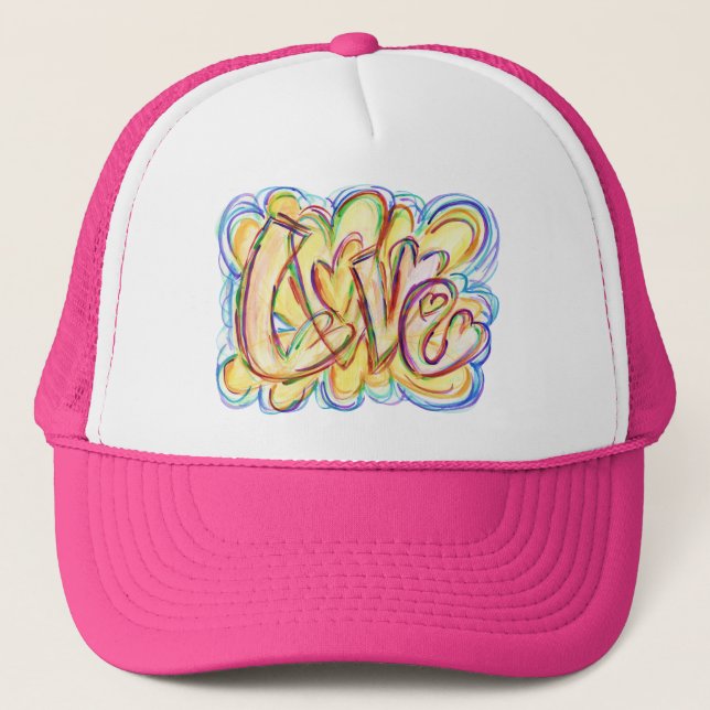Inspirational Word Love Art Hat (Front)