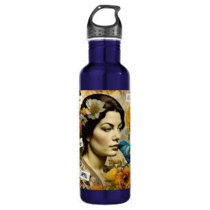 Inspirational Words and Vintage Lady 710 Ml Water Bottle