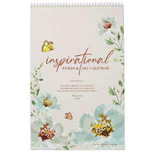 Inspirational Words & Art Nature Inspired Custom  Calendar