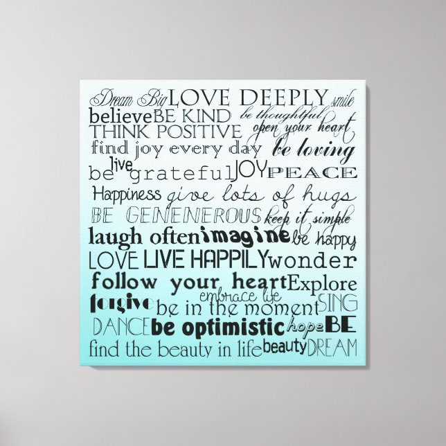 Inspirational Words Canvas Print (Front)