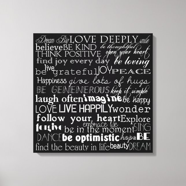 Inspirational Words Canvas Print (Front)