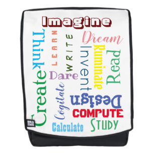 Inspirational Words Colourful Students Backpack
