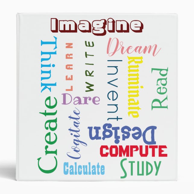 Inspirational Words Colourful Students Binder (Front)