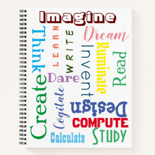 Inspirational Words Colourful Students Notebook