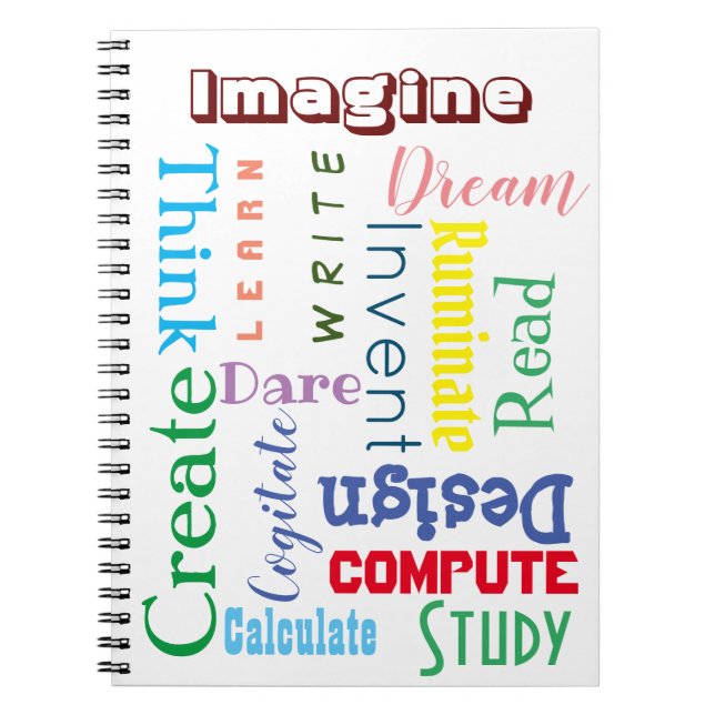 Inspirational Words Colourful Students Notebook (Front)