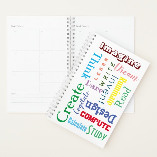 Inspirational Words Colourful Students Planner (Display)