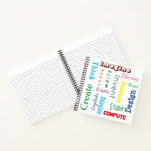 Inspirational Words Colourful Students Square Notebook