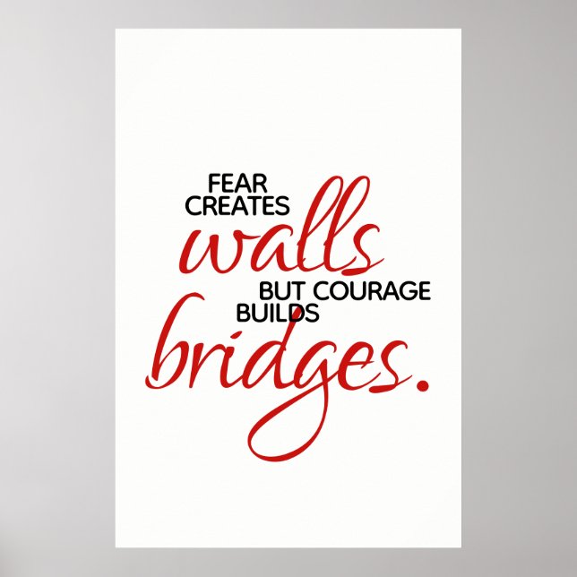 Inspirational Words Courage Builds Bridges Poster (Front)