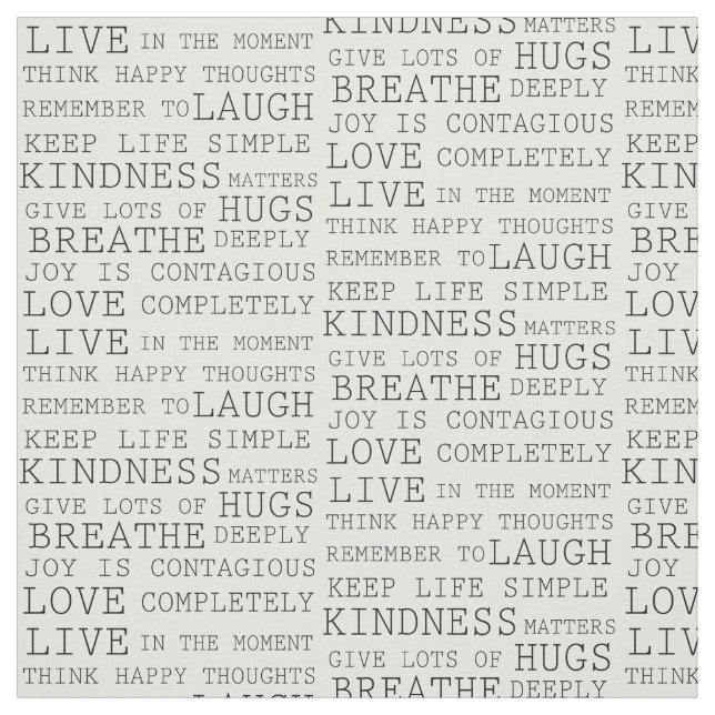 Inspirational Words Fabric (Swatch)