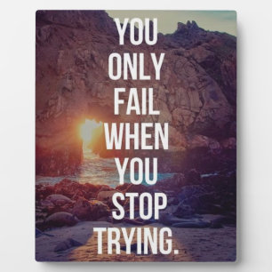 Inspirational Words - Fail When You Stop Trying Plaque