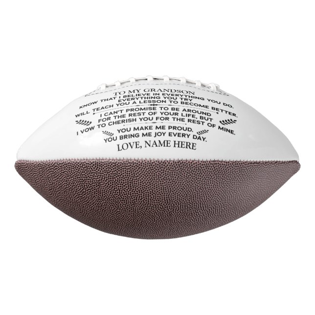 inspirational words for To My Grandson Love Football (Rotated 270)
