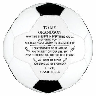 inspirational words for To My Grandson Love Soccer Ball