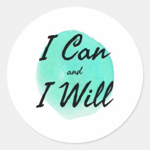 inspirational words for work and success classic round sticker