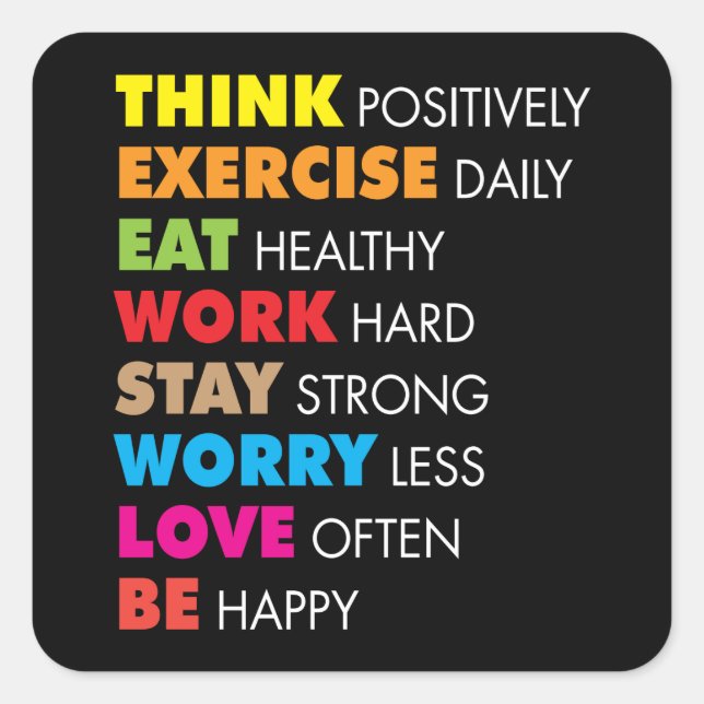 Inspirational Words - Motivational Square Sticker (Front)