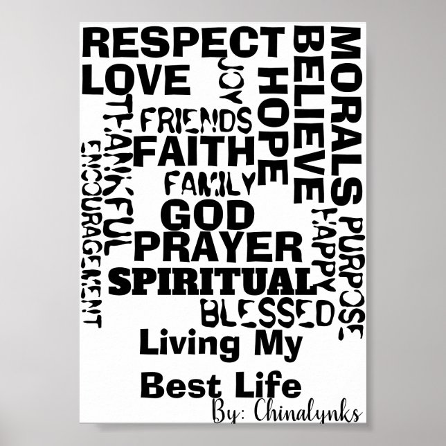 INSPIRATIONAL WORDS  On CANVAS Poster (Front)