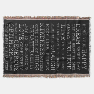 Inspirational Words Throw Blanket