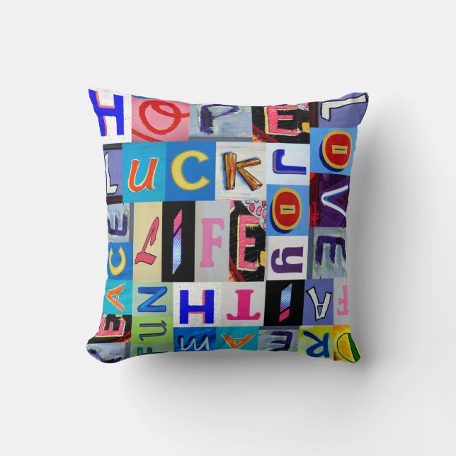 Inspirational Words Throw Pillow (Front)