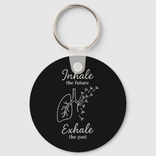 Inspirational Yoga Meditation Breathe Inhale Exhal Keychain
