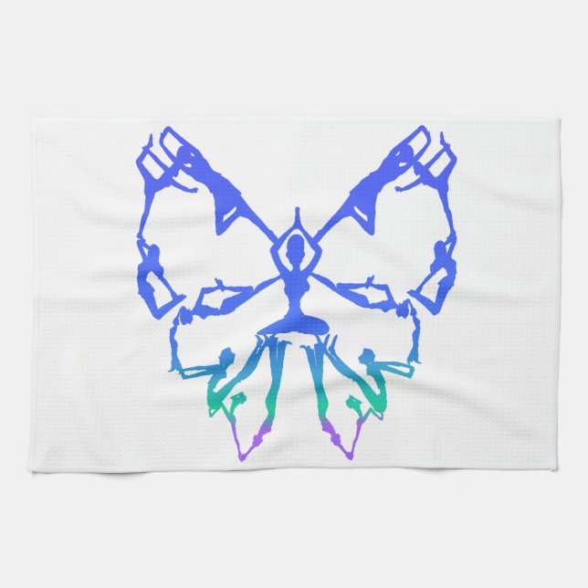 Inspirational Yoga Poses Butterfly New Beginnings Kitchen Towel (Horizontal)