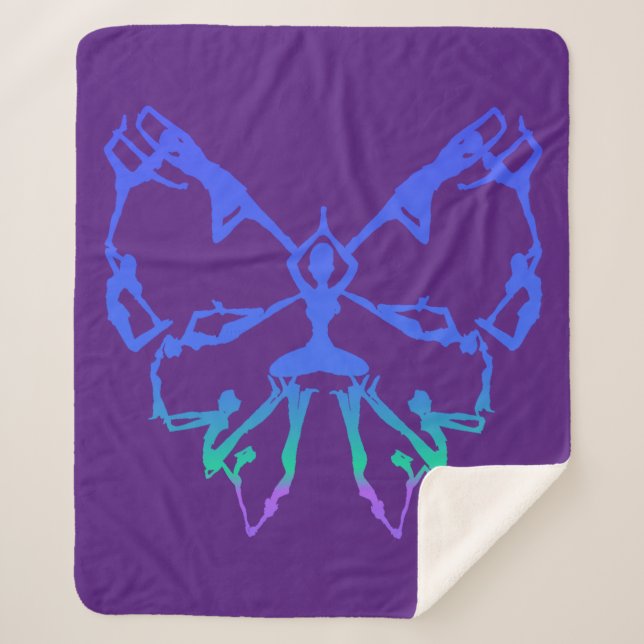 Inspirational Yoga Poses Fitness Exercise Sherpa Blanket (Front)