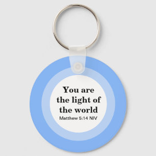 Inspirational You are the light of the World Blue Keychain