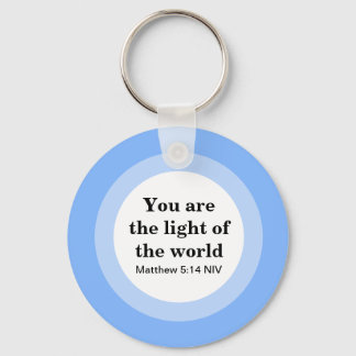 Inspirational You are the light of the World Blue Keychain