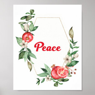 Inspirationnel Poster de Paix de Grenade Florale R