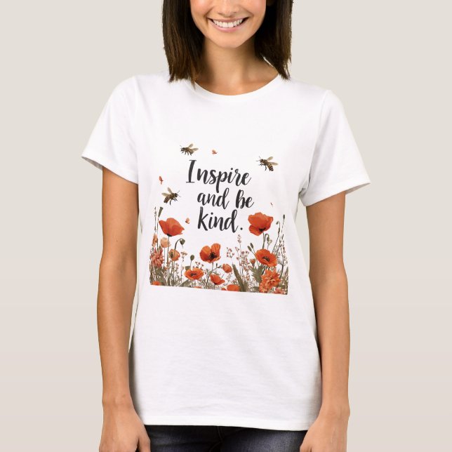Inspire and Be Kind Vintage Wildflower Tee (Front)