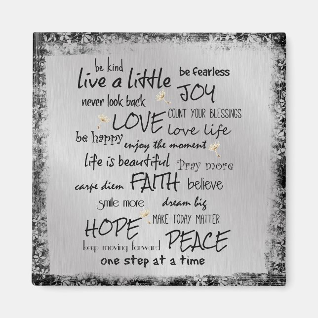 Inspire and Motivate Quote Affirmations Magnet (Front)