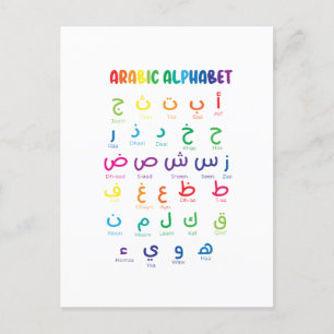 Inspire Arabic Learning: Beautiful Alphabet Art Postcard