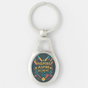 Inspire Aspire Achieve - Oval Keychain