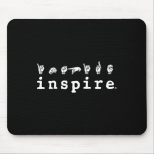inspire brand ASL American Sign Language Deaf Awar Mouse Pad