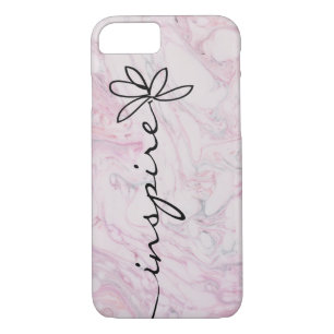 Inspire Daisy design on pink marble Case-Mate iPhone Case