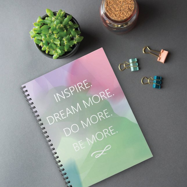 Inspire Dream Quote Abstract Watercolor Notebook (Creator Uploaded)