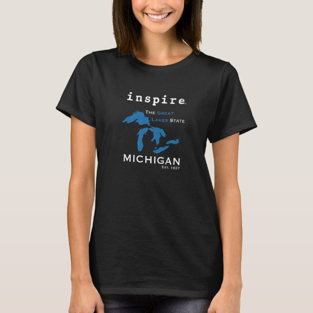 inspire Great Lakes Michigan Travel Destination   T-Shirt (Front)