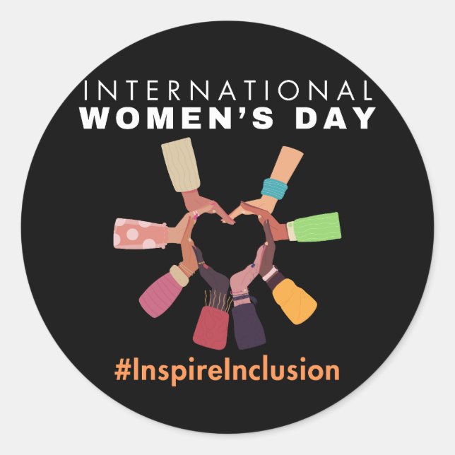 Inspire Inclusion International Women's Day Classic Round Sticker (Front)