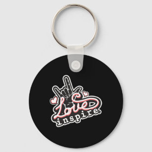 Inspire Love Asl Ily Hand Sign Language Deaf Aware Keychain