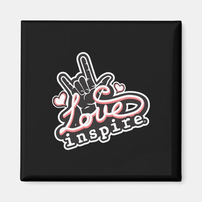 inspire Love ASL ILY Hand Sign Language Deaf Aware Magnet (Front)