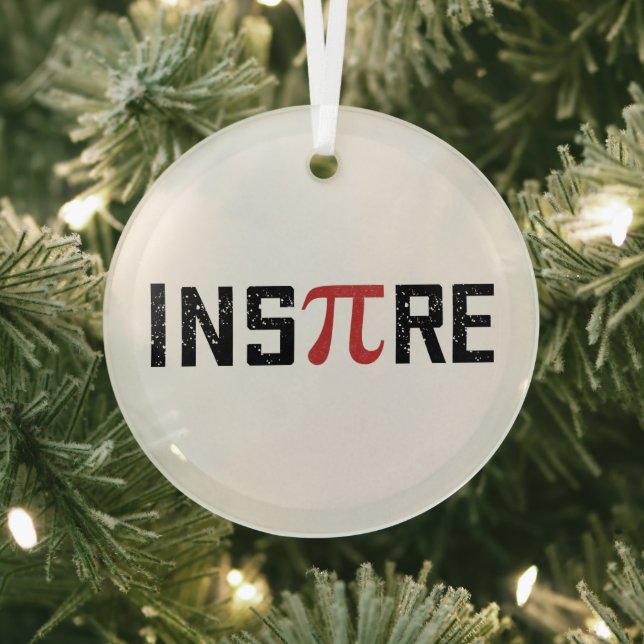 InsPire Pi day | Happy Pi day Math Gifts Glass Ornament (Insitu)