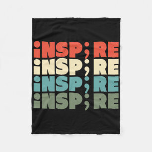 Inspire Semicolon Suicide Awareness Project2 Fleece Blanket