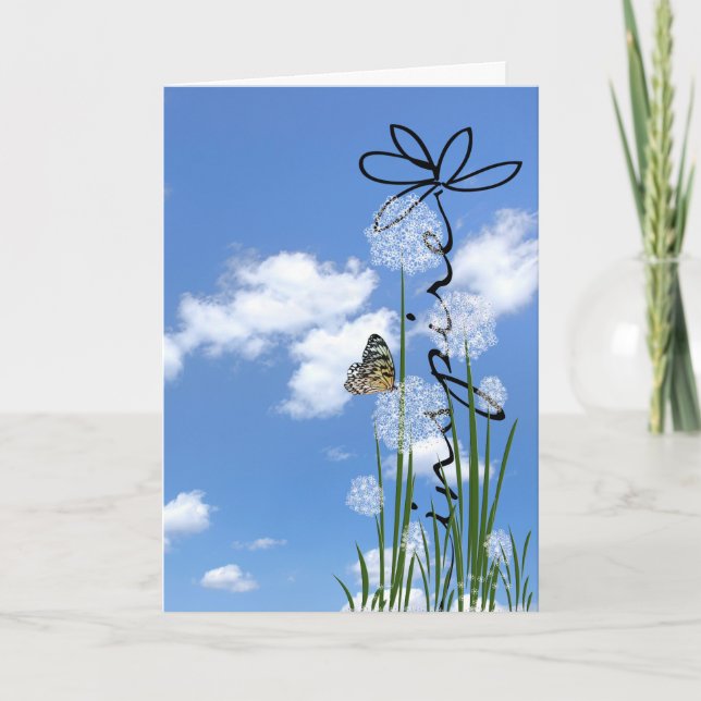 Inspire text flower card (Front)