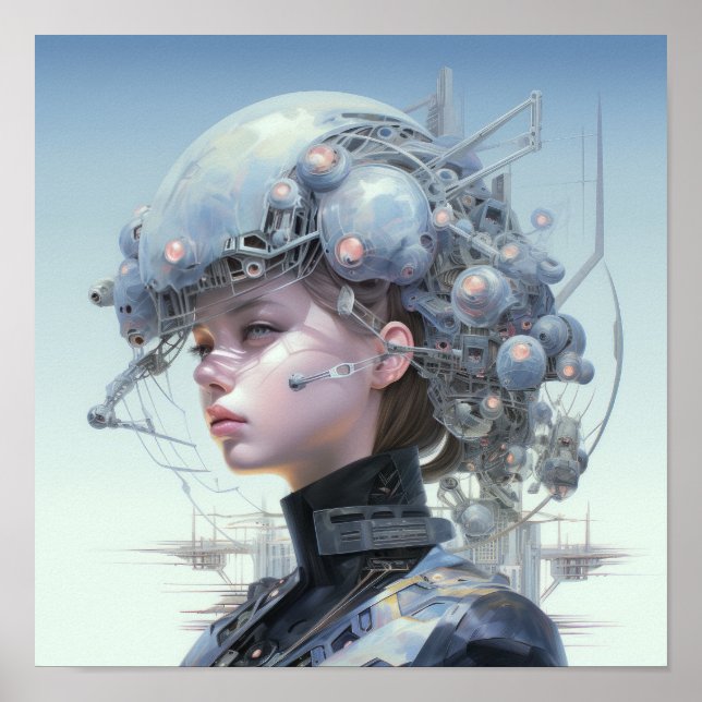 Inspire the Future - Futuristic Abstract Art Poste Poster (Front)