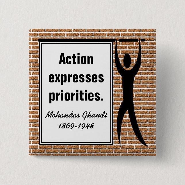 Inspire to Action (Square Button) 2 Inch Square Button (Front)