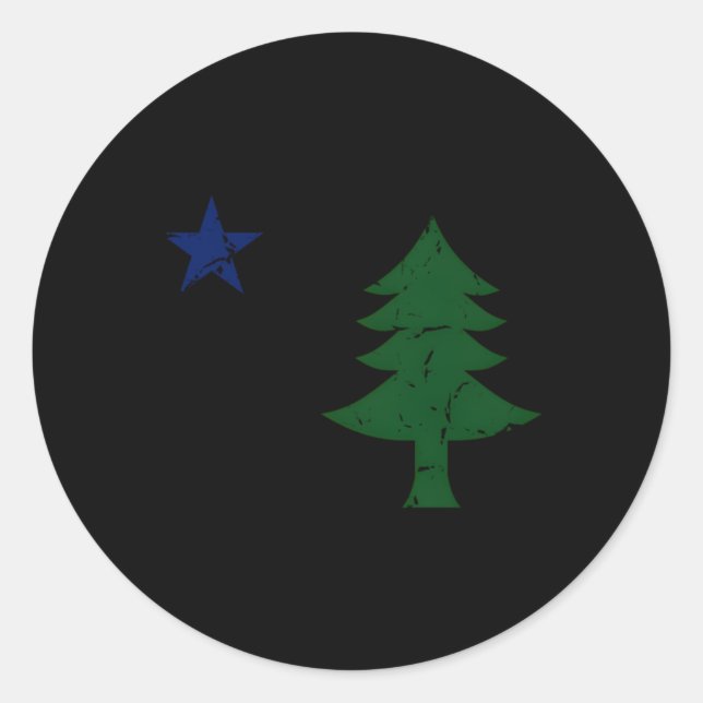 Inspired 1901 Old Maine State FlagStyled Classic Round Sticker (Front)