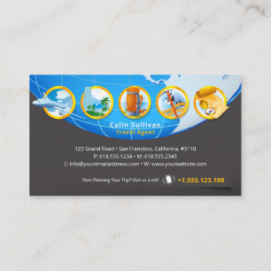Inspired Adventure   Tourism   Travel Agent Business Card