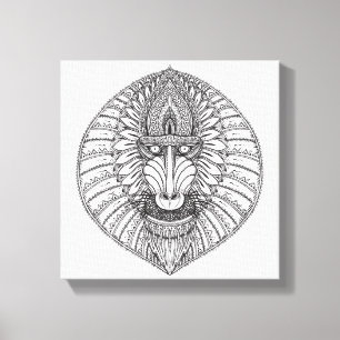 Inspired Baboon Face 6 Canvas Print