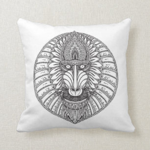 Inspired Baboon Face Throw Pillow