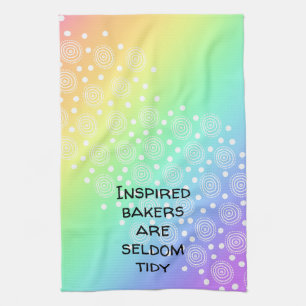 Inspired Bakers are Seldom Tidy Rainbow Kitchen Towel